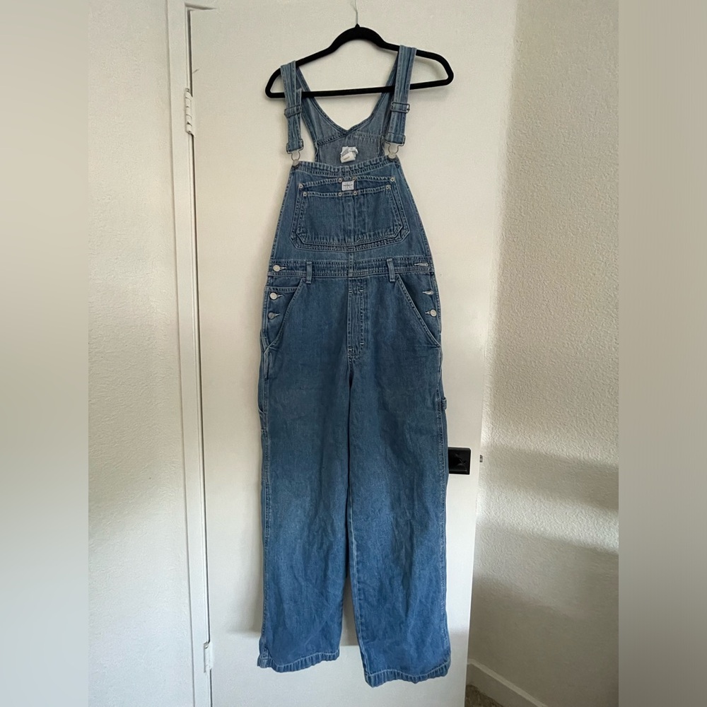 Vintage Calvin Klein Medium Wash Blue Denim Overalls Straight Leg